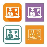 Online Interview Vector Icon