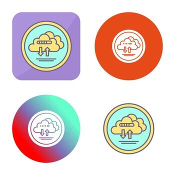 icono de vector de datos de nube