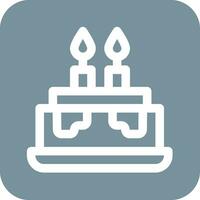 icono de vector de pastel de cumpleaños