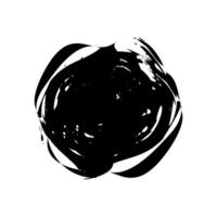 black brush stroke grunge isolated on white background vector