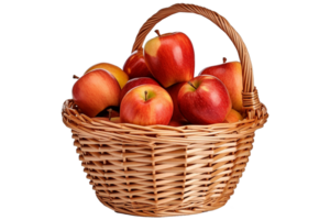 apples in woven basket png