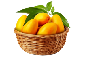 mango in woven basket png