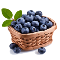 Blueberry in woven basket png