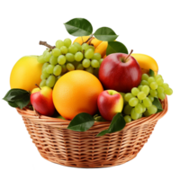 mix friut in woven basket png