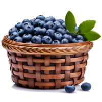 Blueberry in woven basket png