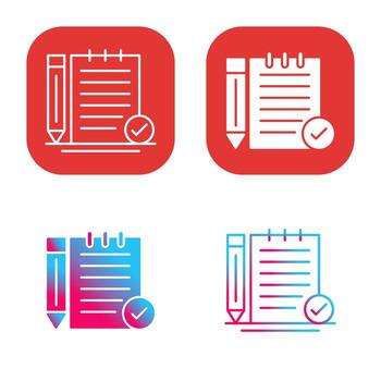 cheque, notas, vector, icono vector