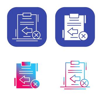 icono de vector fallido de retorno