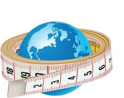 tailor's meter measure circumference vector