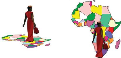 black woman belonging to the African continent vector