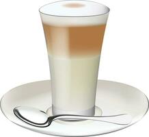 glass with milk and coffee vector