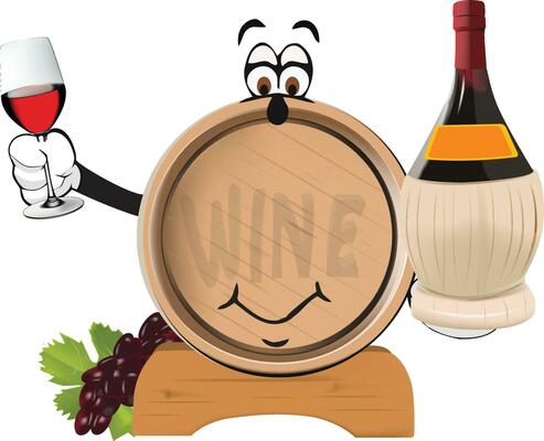wooden barrel containing alcoholic liquid drinks