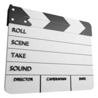 film Filmklapper clip art vlak ontwerp icoon geïsoleerd Aan transparant achtergrond, 3d geven vermaak en film concept png