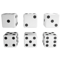 All view dice clipart flat design icon isolated on transparent background, 3D render entertainment and board game concept png