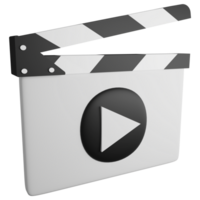 Film Klappe Clip Art eben Design Symbol isoliert auf transparent Hintergrund, 3d machen Unterhaltung und Film Konzept png