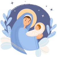 Navidad. Virgen María y bebé Jesús png