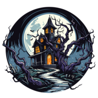 terrifiant Halloween maison clipart - ai génératif png