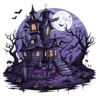 effrayant Halloween maison clipart - ai génératif png