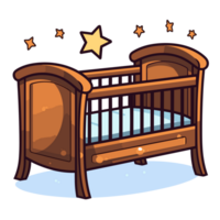 Beautiful Baby Crib Clipart - Ai Generative png