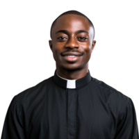 ai generative Young, handsome priest isolated on transparent background png