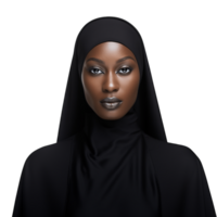 ai generative Portrait of a beautiful, young nun isolated on transparent background png