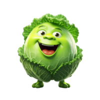 ai generative Cute friendly fruit and vegetable cartoon character isolated on transparent background png