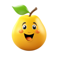 ai generative Cute friendly fruit and vegetable cartoon character isolated on transparent background png