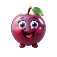 ai generative Cute friendly fruit and vegetable cartoon character isolated on transparent background png