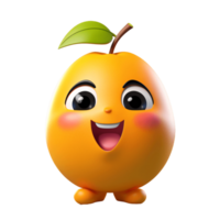 ai generative Cute friendly fruit and vegetable cartoon character isolated on transparent background png