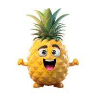ai generative Cute friendly fruit and vegetable cartoon character isolated on transparent background png