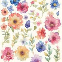 background with flowers seamless pattern photo