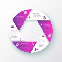infographic circle diagram template with six steps vector