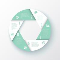 infographic circle diagram template with six steps vector