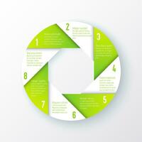 green circular infographic template with eight steps vector