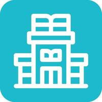 icono de vector de edificio de biblioteca