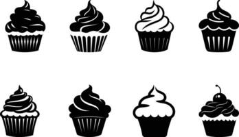 Whimsical Cupcake Collection   Vector Elements for Fun and Playful Artwork