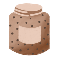 a jar of chocolate chip cookies on a transparent background png