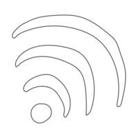 Wi-fi rabisco rede elemento 2d esboço ilustrações png