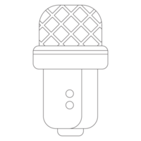 Mic Communicating Sticker 2D Outline Illustrations png