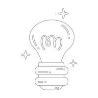 Lamp Idea Creative Idea 2D Outline Illustrations png