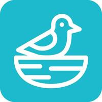 Brids in Nest Vector Icon