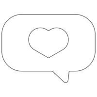 Love Chat Communicating Sticker 2D Outline Illustrations png