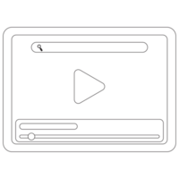 Play Video Communicating Sticker 2D Outline Illustrations png