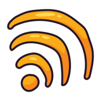 Wifi Doodle Web Element 2D Color Illustrations png