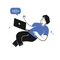 No Connection Doodled 404 Not Found 2D Color Illustrations png