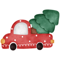 Christmas Car Decorative Watercolor Elements png