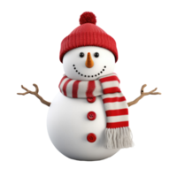 Christmas snowman isolated. Generative AI png