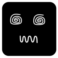 Emoji emotion black box social chat  icon illustration isolated on transparent background png