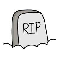 Simple hand drawn halloween grave marker vector design isolated on white background