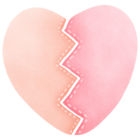 pink valentine broken heart isolated on transparent background png