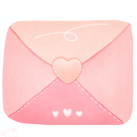 Pink valentine letter with heart isolated on transparent background png